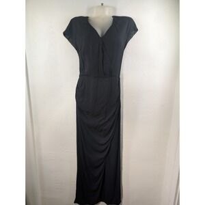 ELISABETTA FRANCHI WOMEN'S SIZE 44 MAXI DRESS BLACK ZIP